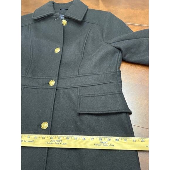 Tommy Hilfiger Women's Sz Large Single Breasted Coat Black Gold Buttons $315 - Picture 11 of 11